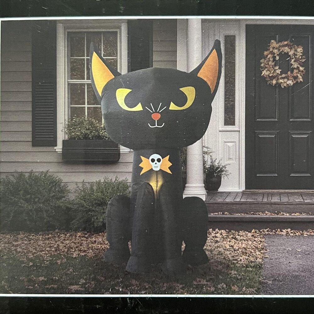 The Halloween Collection 4 FT Inflatable Black Cat LED Halloween Yard Decor
